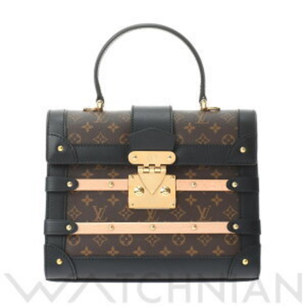 Louis Vuitton Trianon Brown Noir Black Monogram Canvas Calf Leather Handbag